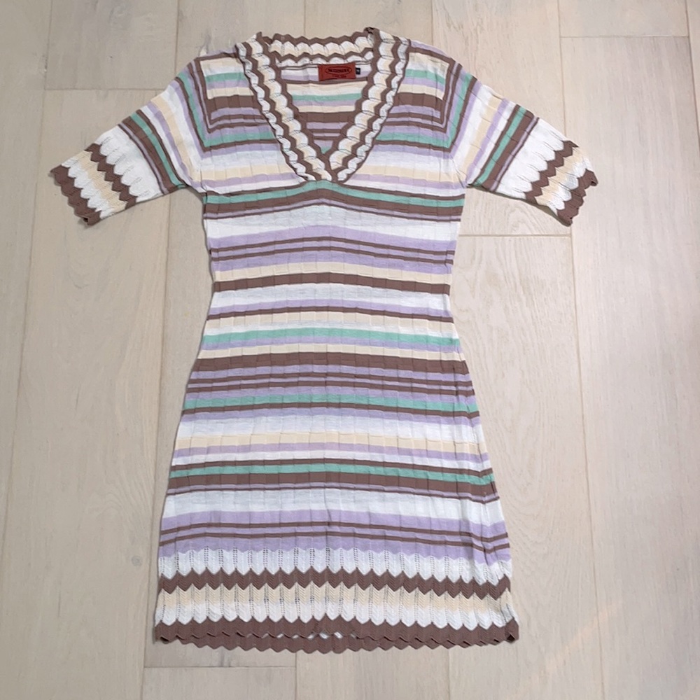 Missoni foulard multi colored knit dress